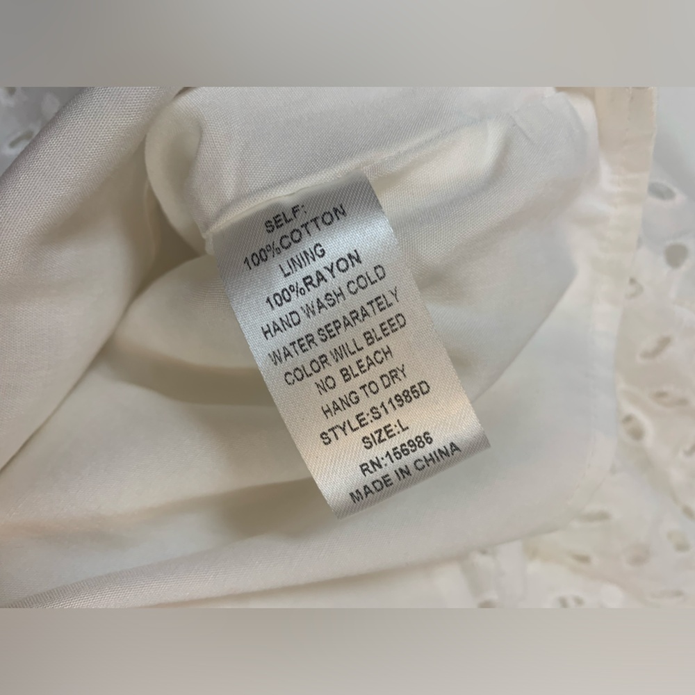 NWT Idem Ditto white Eyelit dress size large open back wedding summer (bin T) - Picture 14 of 14